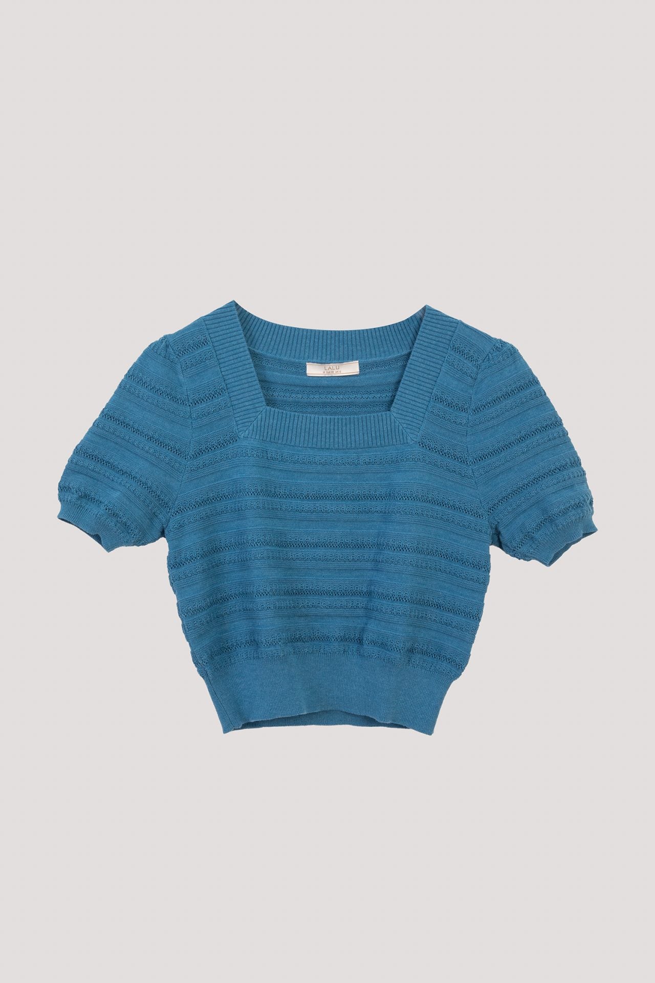 BK 11132 SQUARE NECK TOP AQUA BLUE