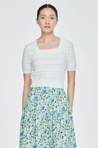 BK 11132 SQUARE NECK TOP CREAM