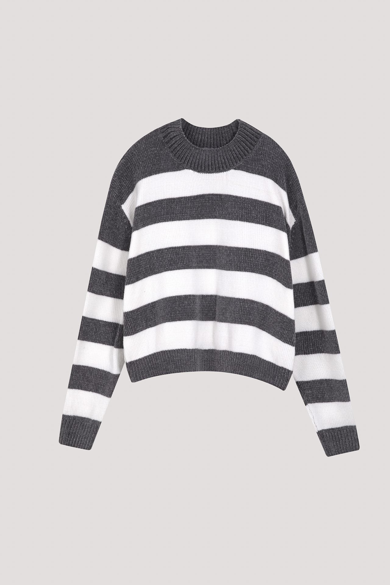 BK 11454 STRIPES SWEATER GREY