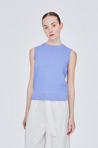 BK 11616 SLEEVELESS KNIT TOP PERIWINKLE