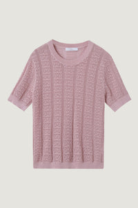 BK 7517 PINK PATTERN KNIT TOP