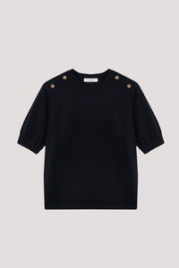 BK 9373 BUTTON ON SHOULDER TOP NAVY
