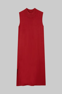 BKD 10916 SLEEVELESS KNIT DRESS RUST RED