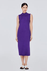 BKD 10916 SLEEVELESS KNIT MAXI DRESS PURPLE