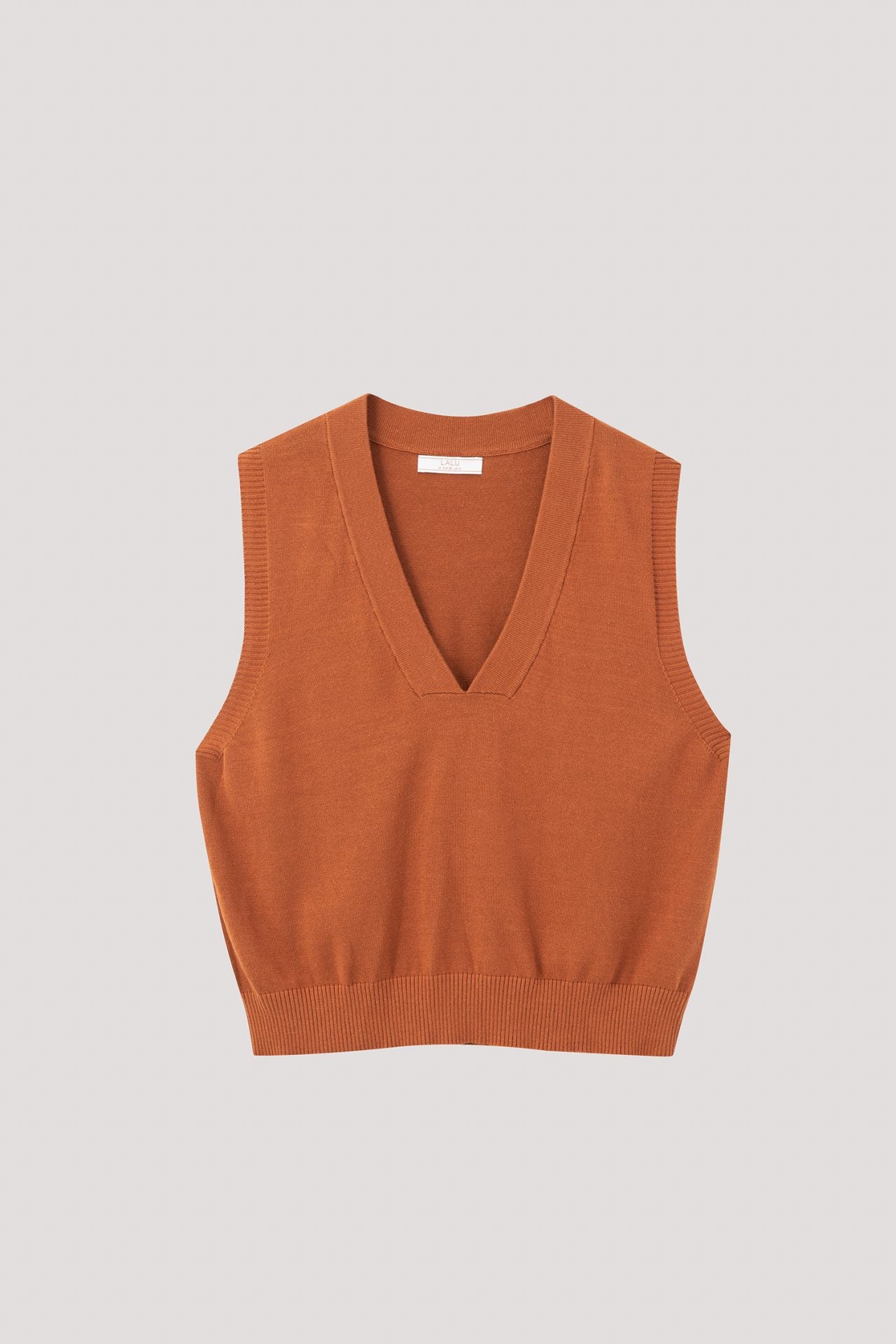 BKV 10085 V-NECK KNIT TOP CAMEL