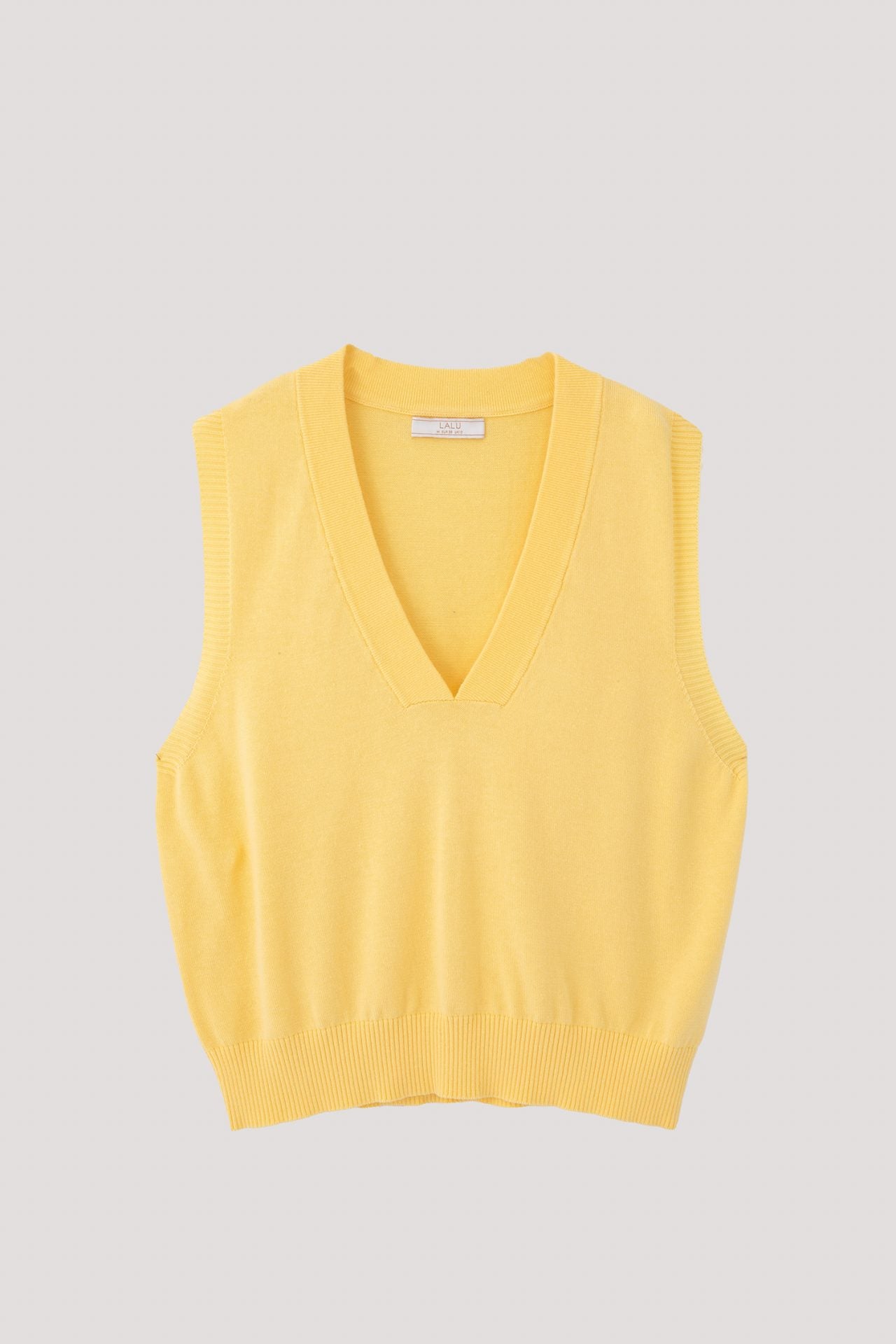 BKV 10085 V NECK KNIT VEST YELLOW