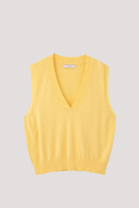 BKV 10085 V NECK KNIT VEST YELLOW