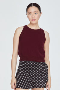 BKV 10807 KNIT SLEEVELESS TOP BURGUNDY
