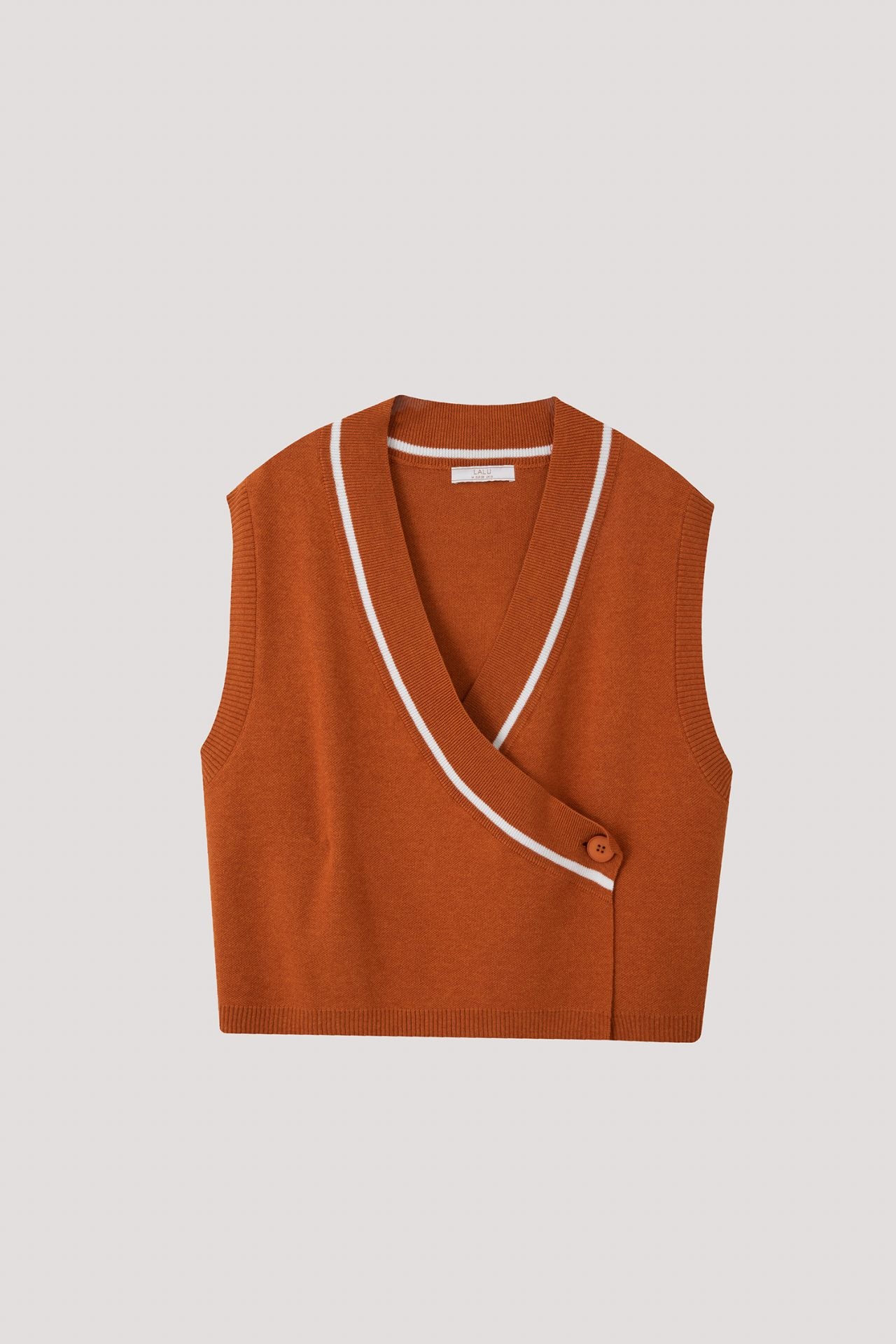 BKV 10808 SLEEVELESS OVERLAP TOP APRICOT
