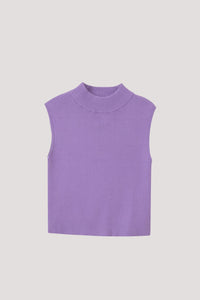 BKV 11061 HIGH NECK KNIT TANK TOP LILAC