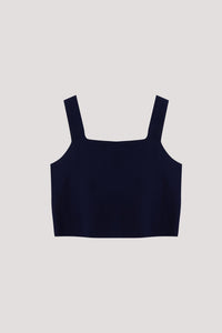 BKV 11448 SQUARE NECK CROP TOP NAVY