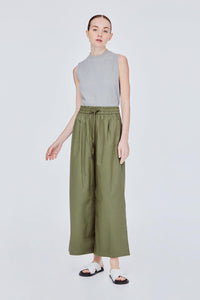 BP 11464 ELASTICATED WIDE LEG PANTS ARMY GREEN