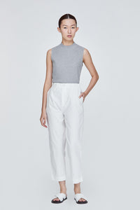 BPL 11023 ELASTICATED TAPPERED TROUSERS CREAM