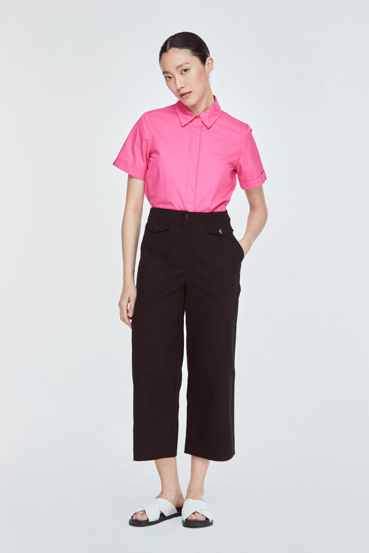 BPL 11134 WIDE-LEGGED TROUSERS BLACK