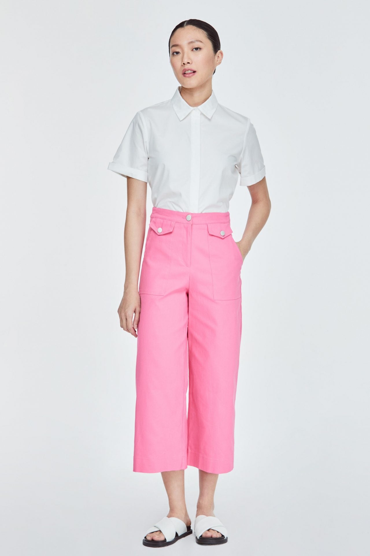 BPL 11134 WIDE-LEGGED TROUSERS HOT PINK