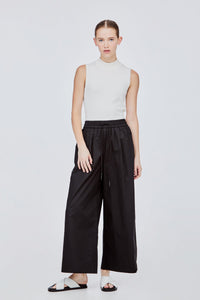 BPL 11464 ELASTICATED WAIST LONG PANTS BLACK