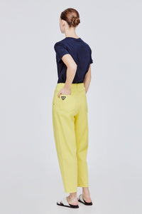BPL 11595 OR 11596 STRAIGHT MOM-CUT DENIM JEANS YELLOW BACK