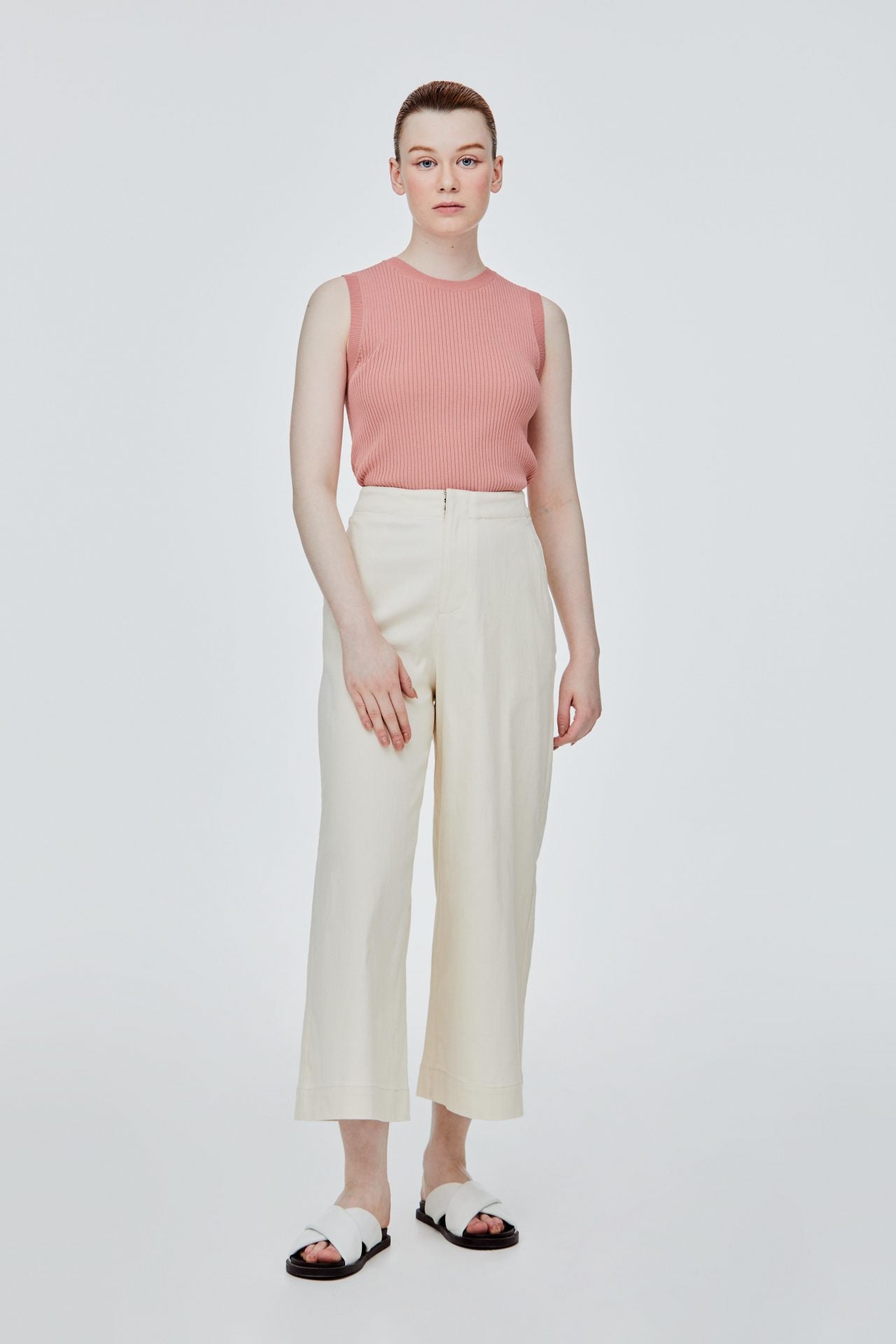 BPL 9049 WIDE LEG LONG PANTS MILK