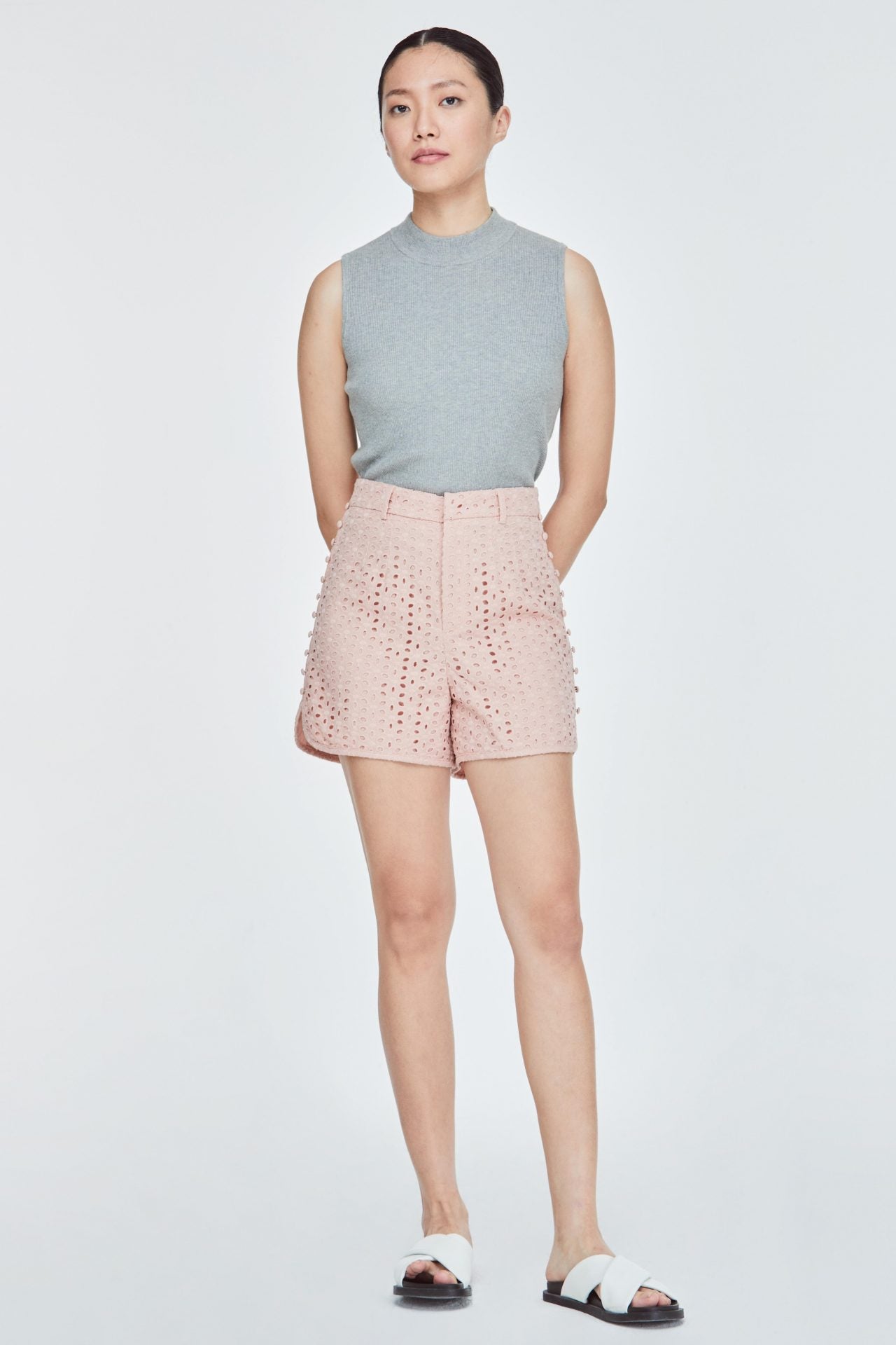 BPS 11221 CURVE SIDE SHORTS BLUSH