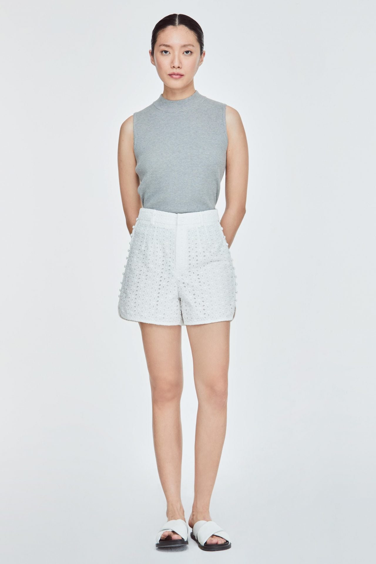 BPS 11221 CURVE SIDE SHORTS CREAM