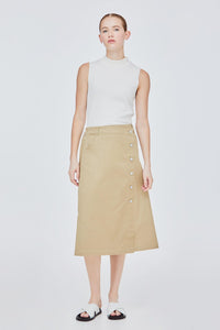 BSK 11407 BUTTONED SKIRTS KHAKI