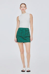 BSK 11462 PATCH POCKET SKIRTS GREEN