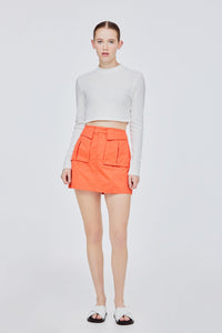 BSK 11462 PATCH POCKET SKIRTS ORANGE