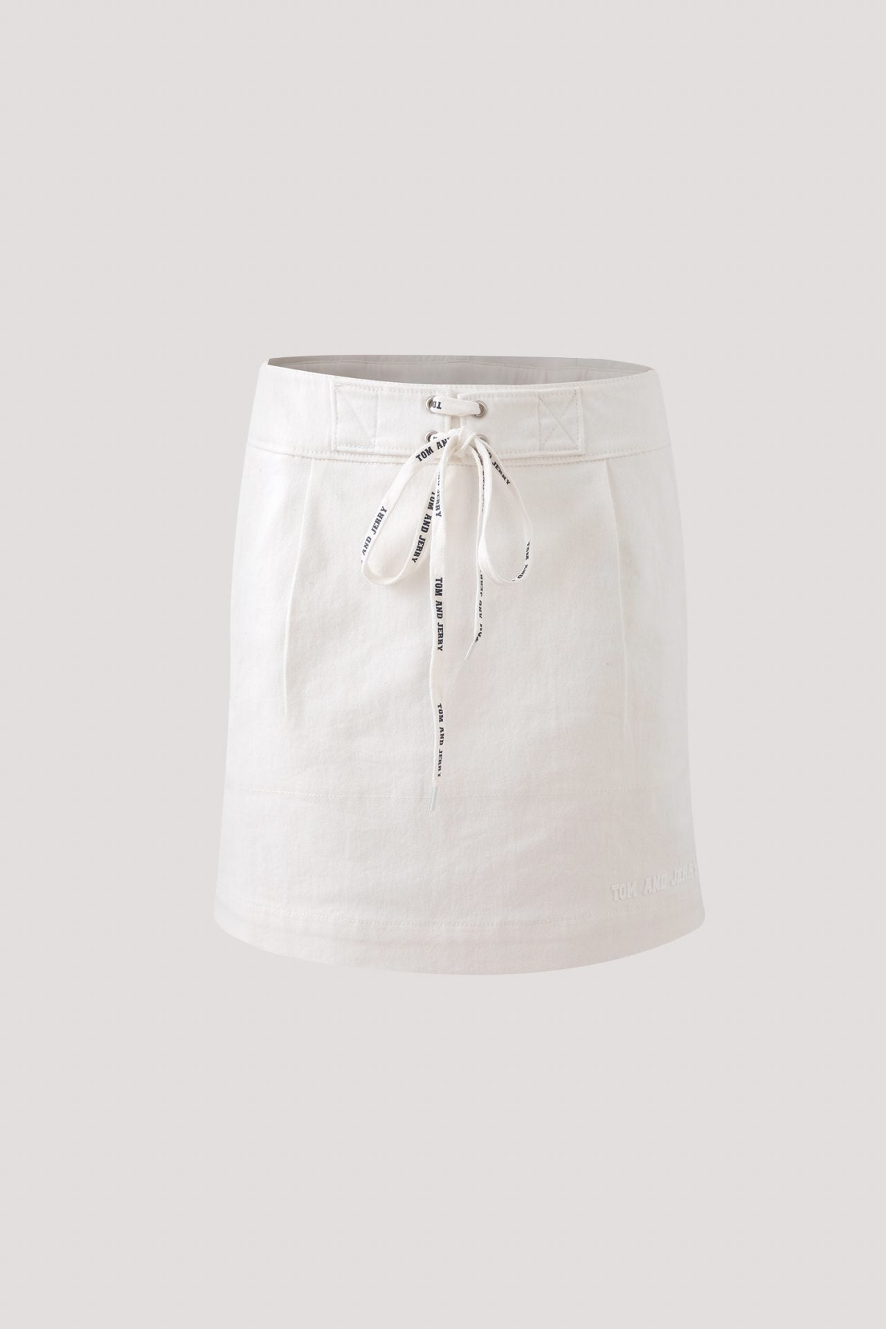 BSK 11660 LACE UP A-LINE SKIRT CREAM