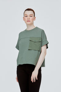 BT 11006 POCKET FLAP TEE DARK SAGE