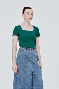 BT 11384 JERSEY CROPPED TOP FERN
