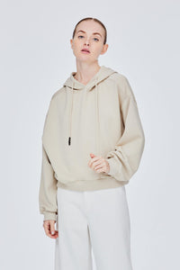 BT 11484 OVERSIZED HOODED SWEATSHIRT BEIGE