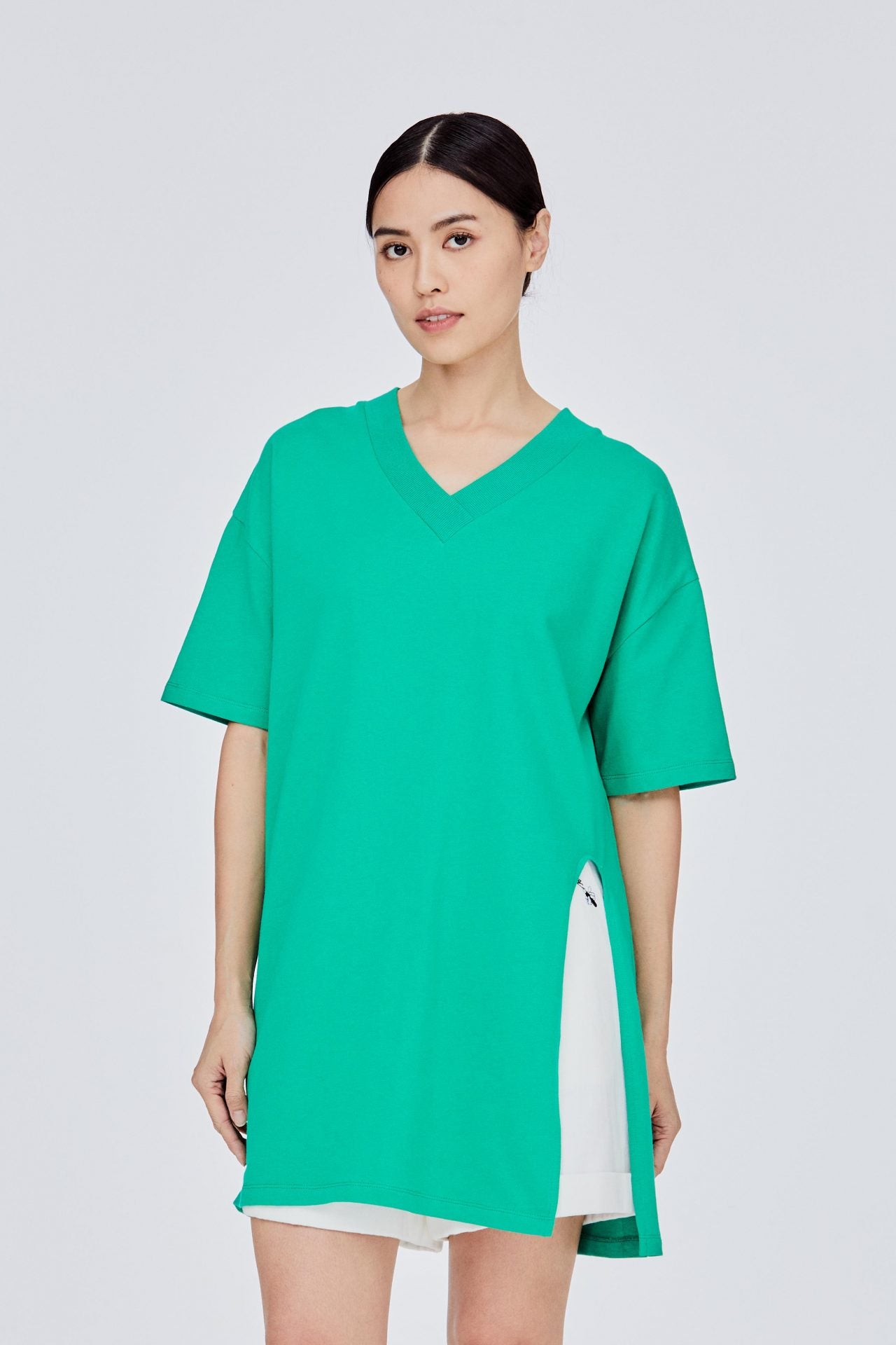 BT 11618 V-NECK BOXY DRESS VERDE