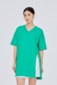 BT 11618 V-NECK BOXY DRESS VERDE
