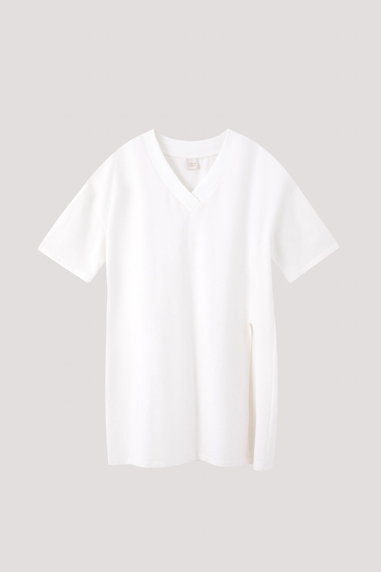 BT 11618 V-NECK OVERSIZED TEE DRESS CREAM