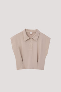 BT 9919 COLLARED MAGYAR BLOUSE BEIGE