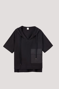 BT 9923 PATCHED POCKET HOODIE BLACK
