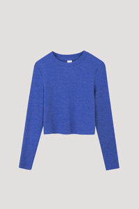BTL 10281 LONG SLEEVES KNIT TOP AZURE BLUE