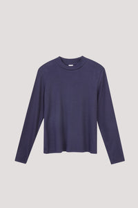 BTL 10723 HIGH NECK KNIT TOP NAVY