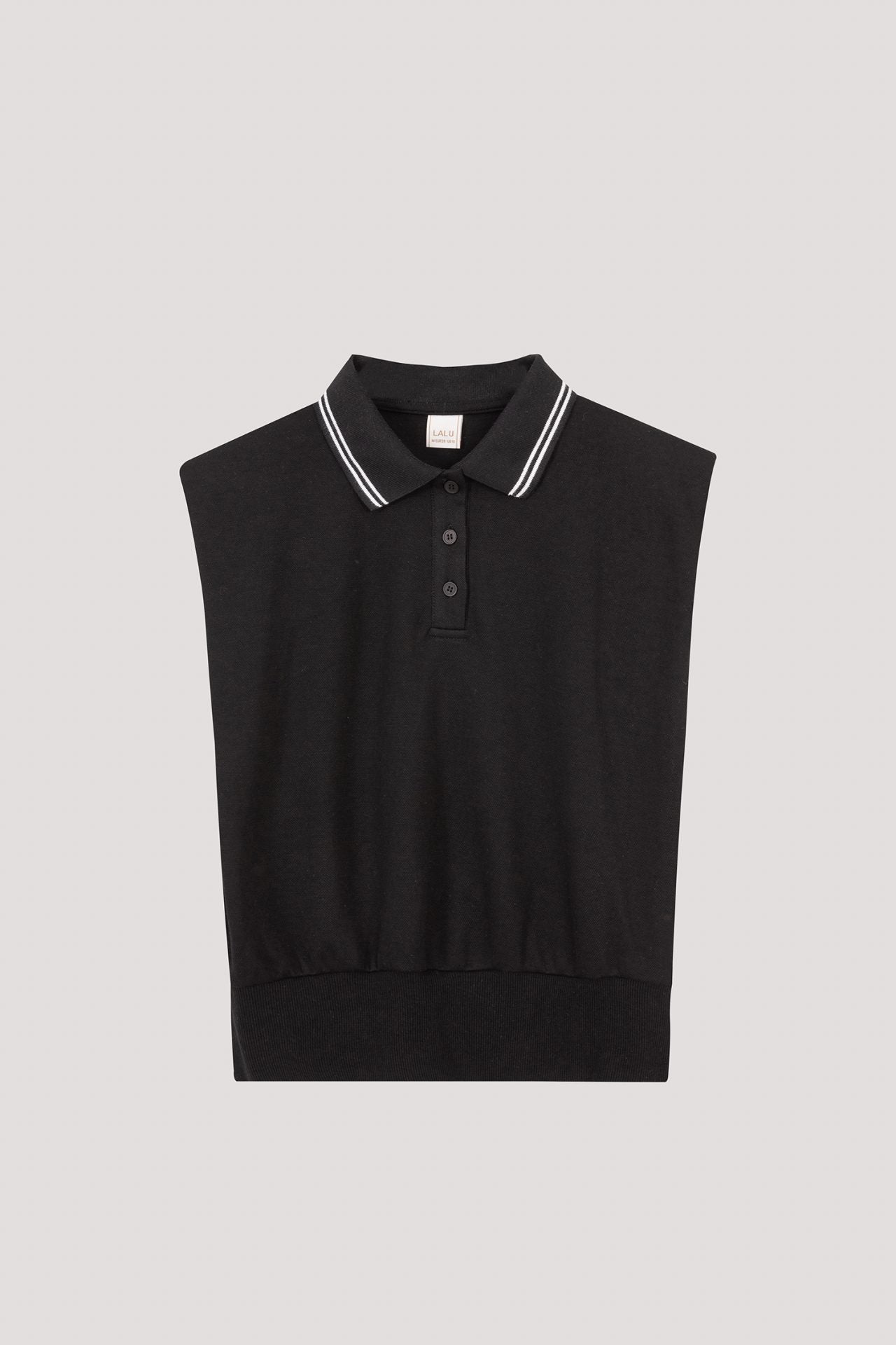 BTV 10571 COLLARED SLEEVELESS BLOUSE BLACK