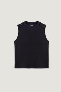BTV 7496 BLACK RIBBED SLEEVELESS TOP