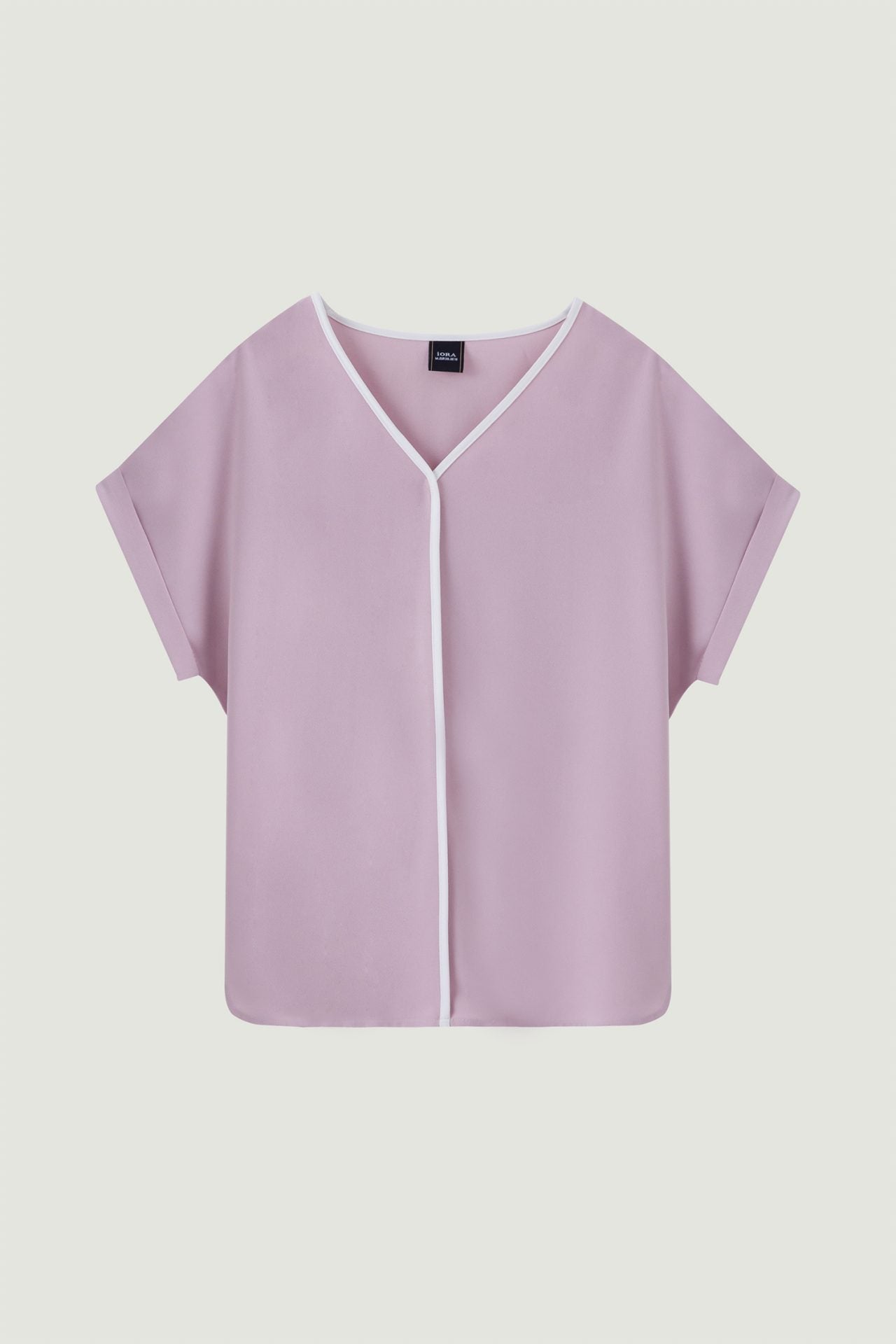 V NECK OVERLAP TOP AB 7302 PINK