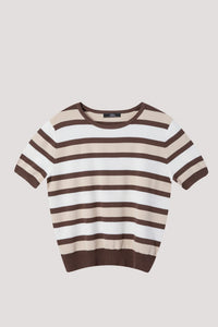 ak 8554 striped knit top beige