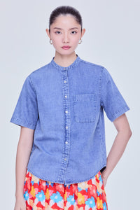 Boxy Denim Tunic Top