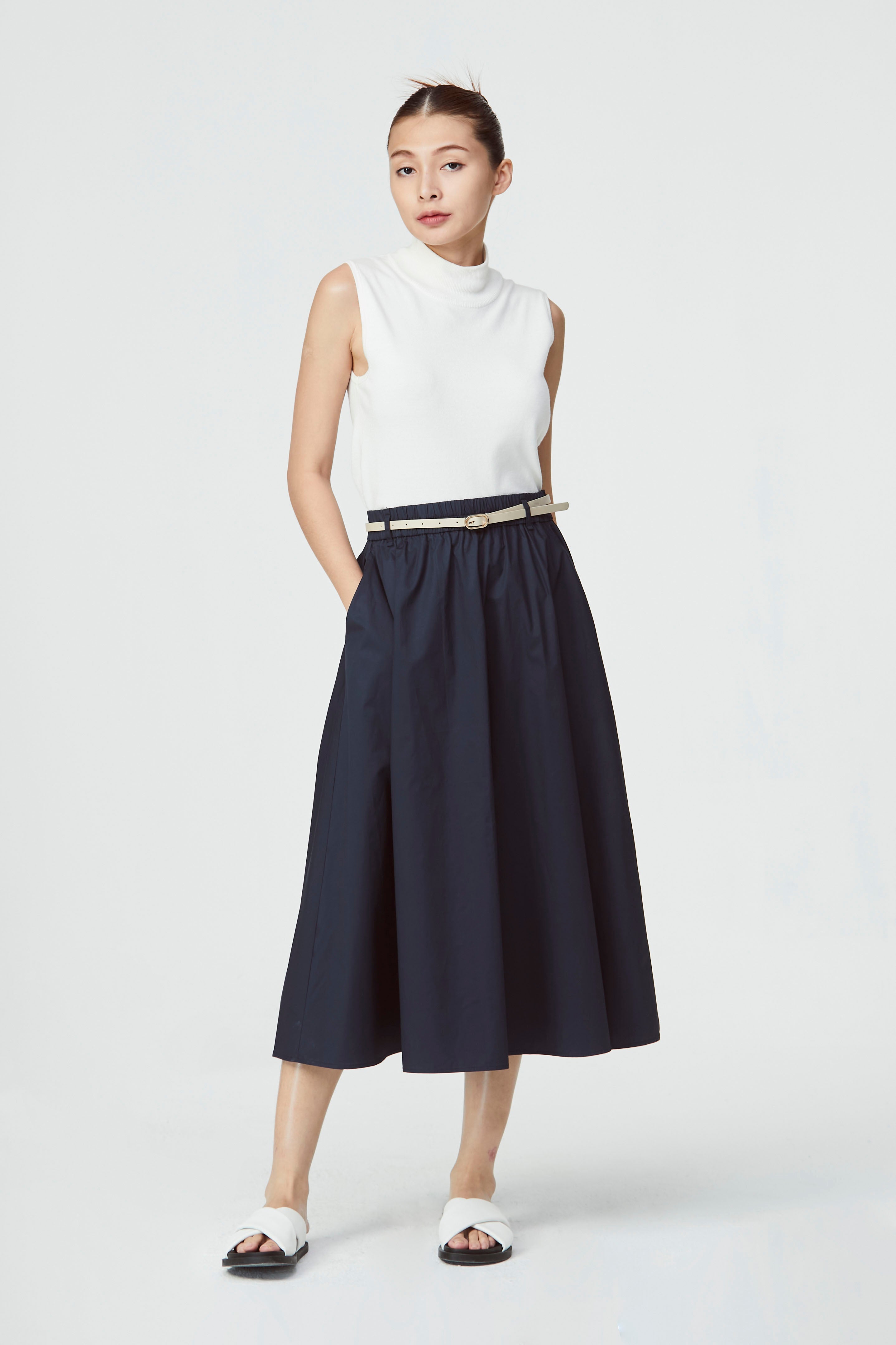 Classic Midi A-Line Skirt