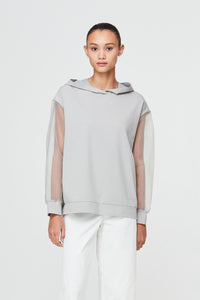 Organza Sleeve Hoodie