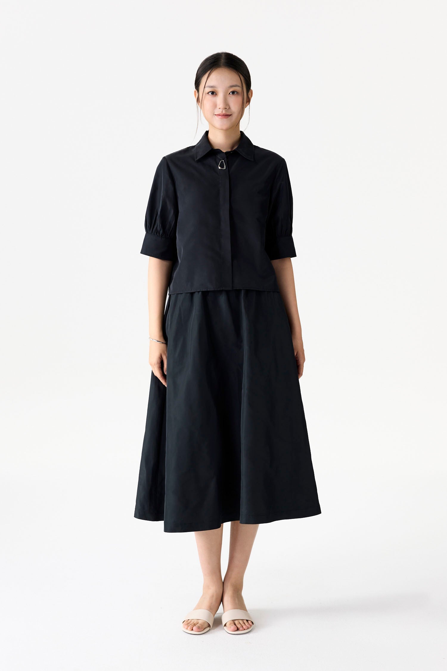 Mid Gathered Sleeve Shirt