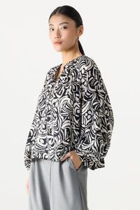 Printed Long Sleeve Blouse