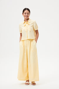 Lacing Collar Short Sleeve Shirt