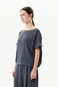 Paneled Drawstring Blouse