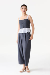 Striped Peplum Bustier Top